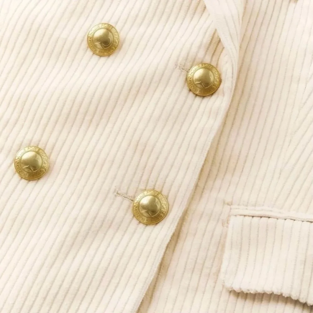 NWT Rowing Blazers for Target ‘Corduroy Double-Breasted Blazer’ in “Cream” Sz S